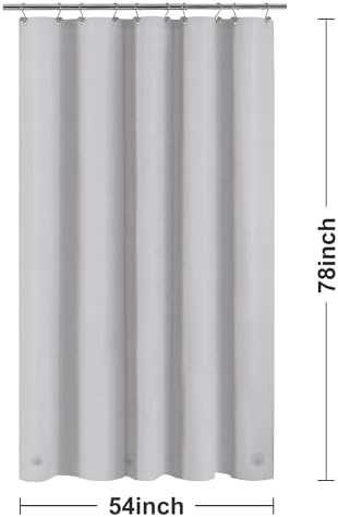 Barossa Design 54W x 78H Stall Shower Curtain Liner Silver Gray - Image 6