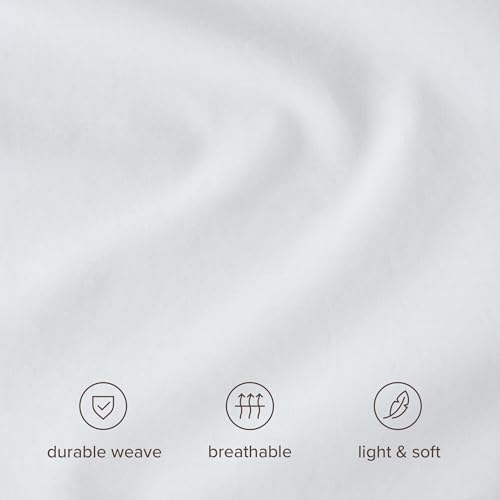 Bare Home 100% Organic Cotton Percale Fitted Sheet (Twin XL, White) - Image 5