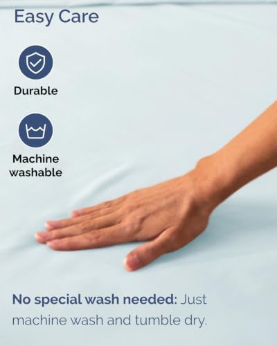 CGK Linens 2 Pack Extra Deep Full Fitted Sheets - Ice Blue - Image 6