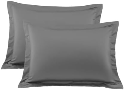 King Pillow Shams 20x36 Set of 2 Dark Grey 600 TC 100% Egyptian Cotton by beddingstar