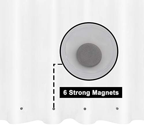 Barossa Design Frosted Shower Curtain Liner with 6 Magnets - Waterproof PEVA Shower Liner for Bath Tub, 72" x 72" Standard Size, PVC Free, Metal Grommets - Frost, 72x72 (Pack of 2) - Image 2