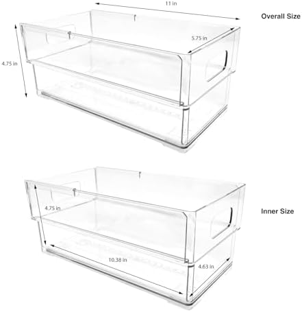 Isaac Jacobs 2-Pack Clear Expandable Storage Bins - Small - Image 2