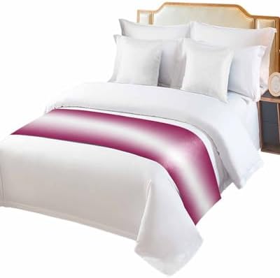 DecorLovee Rose Red Ombre Bed Runners for Twin Size Bed, Modern Abstract Decorative Bed Throws for Foot of Bed, Pink White Gradient Bed Runner Sofa Throw Bedding Scarf Protector Slipcover for Bedroom - Image 2