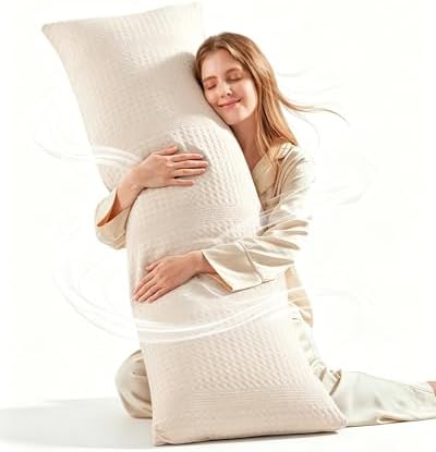 YZ HOME Waffle Weave Body Pillow for Adults, Memory Foam Insert by YZHOME
