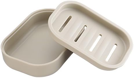Plastic Soap Dish, Container, Keeps Soap Dry,Easy Cleaning,Drain, Khaki - Image 5