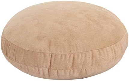 Round Throw Pillow for Kids 18x18 100% Down-Like Polyester Super Soft Filling Decor Cushion Ultra Fluffy Feather-Like Touch Floor Pillow for Couch Bed Sofa Car, Khaki, 1 Piece, 18 Inches by Hodeco
