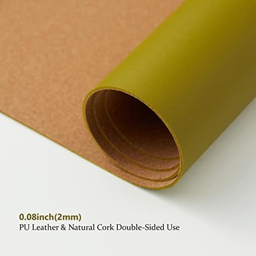 Cork Desk Mat - Dual-Sided Desk Pad for Office and Home - Desk Organization and Accessories - Ideal for Large Mouse Pad and Desk Mats on Top of Desks(Olive Green,80cmx 40cm) - Image 3