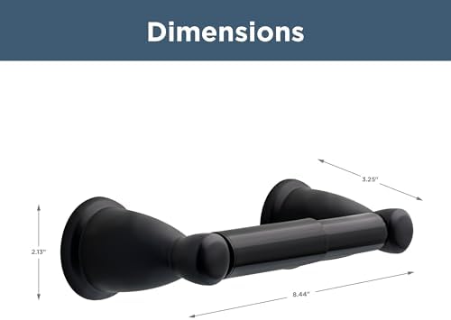 Franklin Brass Kinla Spring (1-Pack) Toilet Paper Holder Matte Black Tissue Roll Spring-Loaded Rod, Organization and Storage, Wall Mounted Bathroom Accessories KIN50-MB - Image 6