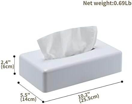 Y-in Hand Tissue Box Cover, Rectangular White Wall Mounted Facial Paper Holder Dispenser, Prefert for Storage on Bathroom Vanity, Kitchen, Night Stand, Countertops Office and Car. - Image 3