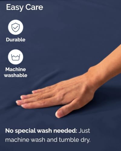 CGK Linens 2 Pack Extra Deep King Fitted Sheets - Navy Blue - Image 6