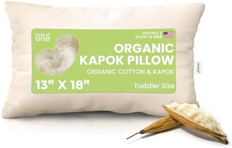 Bean Products Organic Kapok Hull Pillow, Toddler/Kids 13" x 18" by BeanProducts