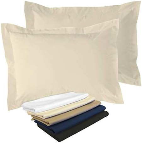 FRESH IDEAS Poplin Tailored 2-Pack Pillow Sham, King, Ivory - Image 2