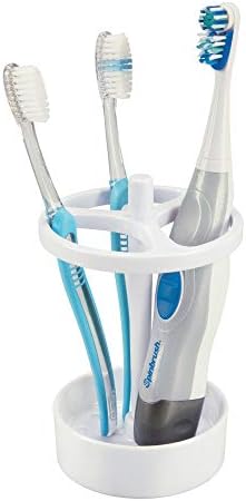 iDesign - 19814 Franklin BPA-Free Plastic XL Toothbrush Stand, 3.75" x 3.75" x 5.75", White - Image 3
