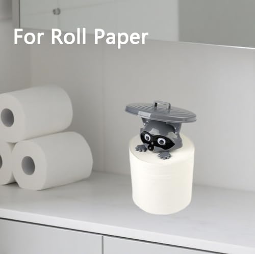Raccoon Toilet Paper Holder ，Funny Toilet Paper Holder Stand Bathroom Decoration，Unique Animal Paper Holder，Sheep Toilet Roll Holder(Grey) - Image 6