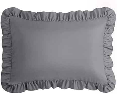 KKJIAF Ruffle Body Pillow Cases Set of 1, Grey - Image 7