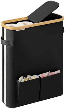 StorageWorks Toilet Paper Basket with Lid, Holds 15 Mega or 20 Regular by StorageWorks