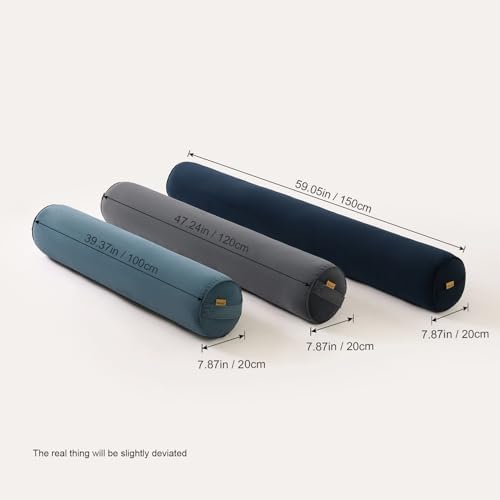 Body Pillow for Adults,Long Round Pillow,Big Cylindrical Pillow,Large Full Bolster Pillows for Side Sleepers (Slate Blue, 39.37"*7.87") - Image 3