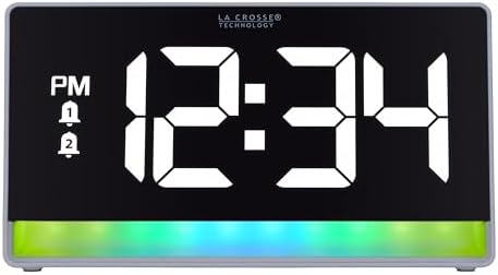 La Crosse Technology 617-149 Digital Alarm Clock with Color Changing Glow Light - Image 2