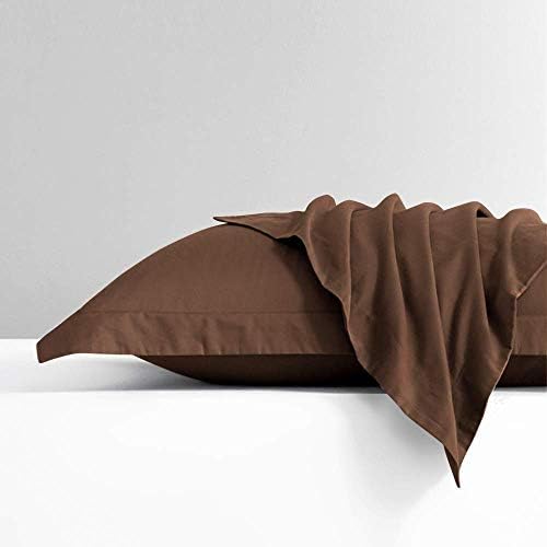 FLXXIE Microfiber Queen Pillow Shams Set of 2, Brown - Image 4