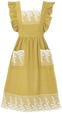 Aoomzoon Vintage Aprons for Women with Lace Ruffle, Cooking Kitchen Baking by Aoomzoon