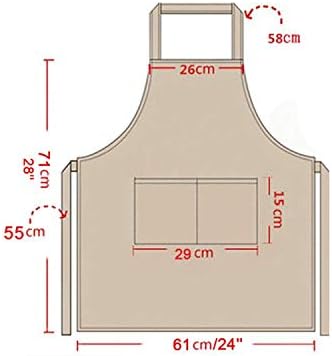 Total 6PCS Black Apron for Wowen Adult Unisex with 2 Pockets-Chef Cooking Baking Kitchen Restaurant Crafting Painting Party Aprons - Image 5