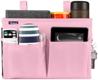 Surblue Caddy Hanging Organizer Bedside Storage Bag for Bunk and Hospital Beds, Pink, Small - Image 4