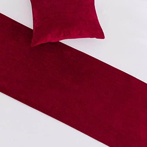 AMBERIS Bed Runner Red, Chenille Soft No Fading Modern Bed Scarf (Pillowcases Sold Separately) - Image 3