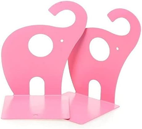 one Pair Cute Cartoon Elephant Nonskid Bookends Art Bookend Metal Bookends (Pink) by zmgmsmhendlessefforts