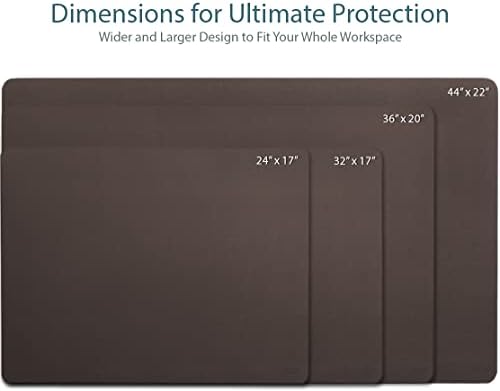 Leather Desk Pad 24" x 17", Vine Creations Office Desk Mat Waterproof Brown - Premium Quality - Smooth Mouse Writing Surface - Maximum Protection Dual-Sided Pu Leather Blotter for Desk Office/Home - Image 2