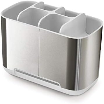 Joseph Joseph EasyStore Stainless-Steel Toothbrush Holder Bathroom Storage Organizer Caddy, Large - Image 4