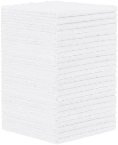 Orighty Microfiber Cleaning Cloth - 24 Pack, White Cleaning Rags 12x11 inch by AllRightinOrighty