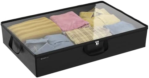 ClosetMaid 20504 Foldable Underbed Storage Bag with Handles, Zipper Closure and Clear Window for Sweaters, Shoes, Blankets with Charcoal Black Finish by Unknown