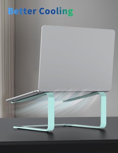 SOUNDANCE Laptop Stand for Desk, Metal Riser, Fits 12-17.3 Inch, Blue - Image 5