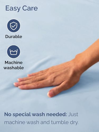 CGK Extra Deep Cal King Single Fitted Sheet Only - Sky Blue - Image 5