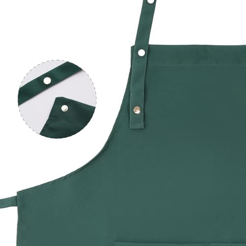 Tosewever Art Aprons for Women Painting Pottery Baking, Mens Buckle Straps Kitchen Apron with Pockets for Chef Cooking - Image 2