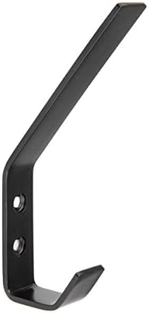 Amazon Basics Wall Mounted Modern Metal Drywall Coat Hooks - Flat Black, 5-Pack - Image 4