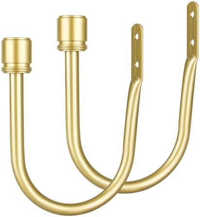 HOTOZON Curtain Holdbacks 2 Pack for Windows, Gold(1 Pair/2 Pack), Large by HOTOZON