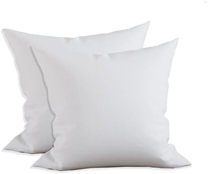 Elegant Comfort 2-Pack Pillow Insert Poly-Cotton Shell Siliconized Fiber Filling, 18 x 18, White 2 Count by ELEGANTCOMFORT