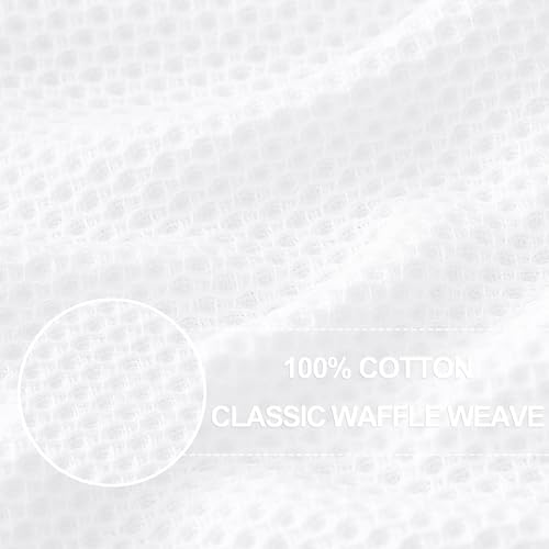 Homaxy 100% Cotton Waffle Weave Kitchen Dish Cloths 8-Pack, White - Image 2