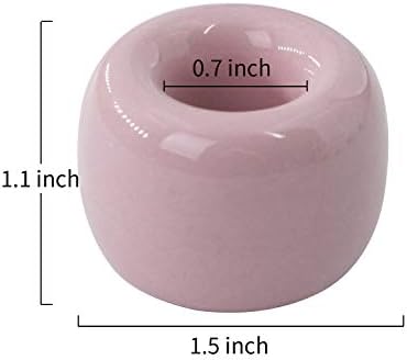 AirMoon Mini Ceramic Toothbrush Holder for Bathroom - Pink Small Countertop Organizer, Easy Clean Toothbrush Stand, Suit for Electric Toothbrush Head, Pens & Coffee Spoon, Pack of 2 - Image 2