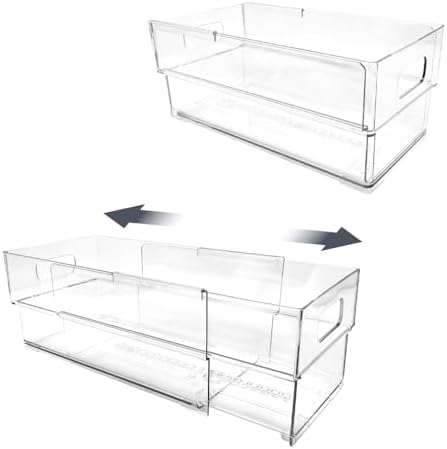Isaac Jacobs 2-Pack Clear Expandable Storage Bins - Small by IsaacJacobs