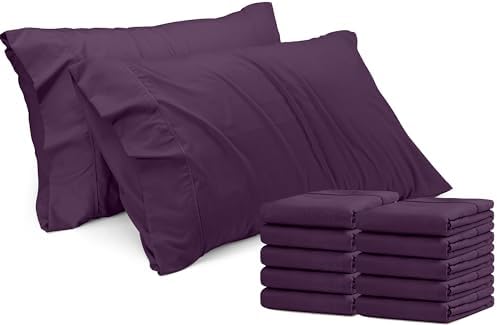Pillow Covers Queen Size Set of 12, Soft and Comfy Pillow Cases, Purple by UTOPIABEDDING
