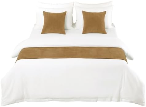 AMBERIS Bed Runner Single Layer Chenille Brown, Modern Style Bed Scarves for Home Hotel Decorations (Pillowcases Sold Separately) - Image 6
