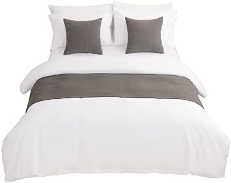 AMBERIS Bed Runner Single Layer Chenille Grey, Modern Style Bed Scarves for Home Hotel Decorations (Pillowcases Sold Separately) - Image 6