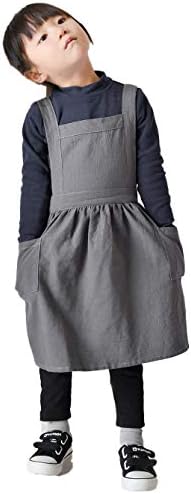Children Cotton Apron Japanese Style Bib Home Clothes Painting Soft Comfort Pinafore Apron for Girls Boys by losofar
