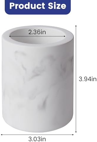 Drying Stone Toothbrush Holder, Diatomite Toothbrush Holders for Bathroom Counter, Quick Drying Electric Toothbrush and Toothpaste Holder Bathroom Organizer, Marble White - Image 2