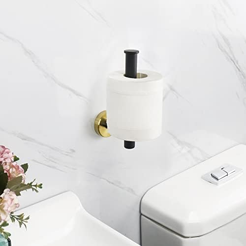 NearMoon Bathroom Toilet Paper Holder, Premium SUS304 Stainless Steel Rustproof Wall Mounted Toilet Roll Holder for Bathroom, Kitchen (1 Pack, Black and Gold) - Image 3