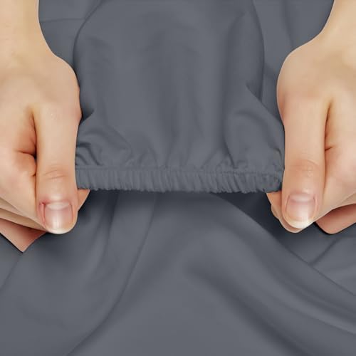 Maple&Stone Queen Fitted Sheet Only, Bulk Pack of 6 Bottom Grey Sheets - Image 2