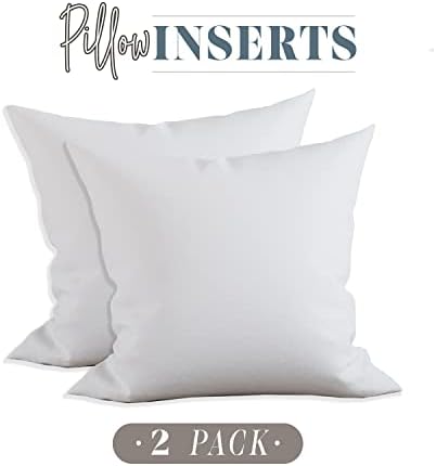 Elegant Comfort 2-Pack Pillow Insert Poly-Cotton Shell Siliconized Fiber Filling, 18 x 18, White 2 Count - Image 2
