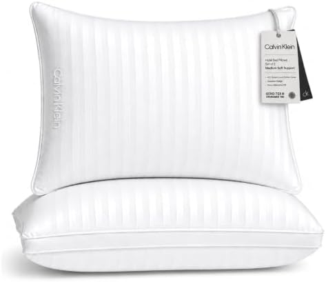 Calvin Klein Hotel Collection Bed Pillows Queen Size Set of 2, Medium Soft by CalvinKlein